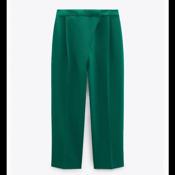 NWT ZARA💚Crossover pleated pants - Picture 4 of 16